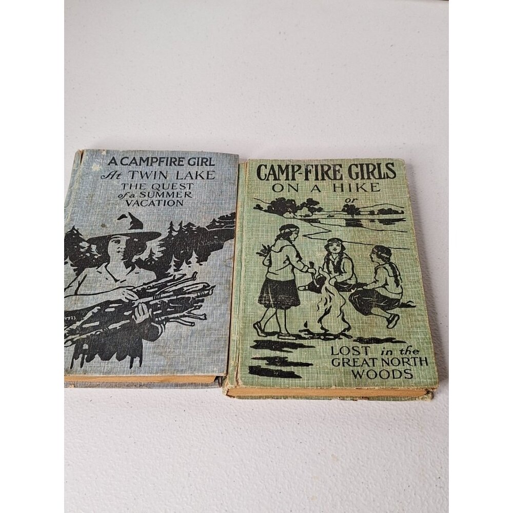 Camp-Fire Girls 1918: At Twin Lake  And On A Hike - Lot Of 2 Books
